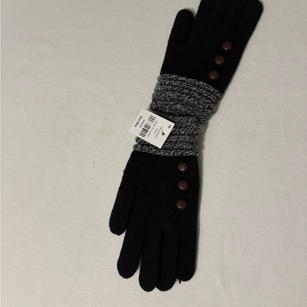 Elegant Black and Gray Women's Gloves